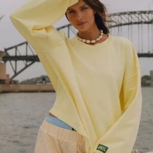 Daily Drills Unisex Oversized Crewneck in Lemonade